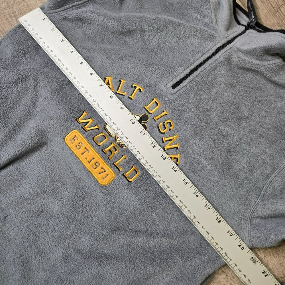 Walt Disney World Mickey Mouse Est 1971 Sz S Embroidered Pullover 1/4 Zip Fleece - Picture 10 of 13